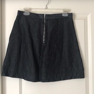Black denim mini skirt